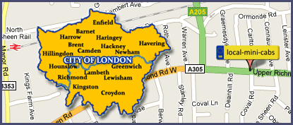 local mini cab map london